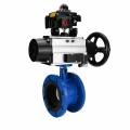 Затвор дисковый поворотный DN.ru WBV1331E-2W-F-H Ду50 Ру16 фланцевый, корпус - чугун GGG40, диск - нержавеющая сталь 304, уплотнение - EPDM, с пневмоприводом DN.ru PA-DA-105-1, 4M310-08 AC220V и APL-410N EX
