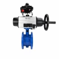Затвор дисковый поворотный DN.ru WBV1331E-2W-F-H Ду100 Ру16 фланцевый, корпус - чугун GGG40, диск - нержавеющая сталь 304, уплотнение - EPDM, с пневмоприводом DN.ru PA-DA-105-1, 4M310-08 AC220V и APL-410N EX