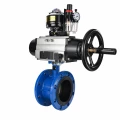 Затвор дисковый поворотный DN.ru WBV1331E-2W-F-H Ду50 Ру16 фланцевый, корпус - чугун GGG40, диск - нержавеющая сталь 304, уплотнение - EPDM, с пневмоприводом DN.ru PA-DA-105-1, 4M310-08 AC220V, APL-510N EX и AFC2000