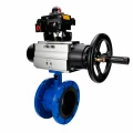 Затвор дисковый поворотный DN.ru WBV1331E-2W-F-H Ду50 Ру16 фланцевый, корпус - чугун GGG40, диск - нержавеющая сталь 304, уплотнение - EPDM, с пневмоприводом DN.ru PA-DA-105-1 и БКВ APL-410N EX