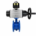 Затвор дисковый поворотный DN.ru WBV1331E-2W-F-H Ду100 Ру16 фланцевый, корпус - чугун GGG40, диск - нержавеющая сталь 304, уплотнение - EPDM, с пневмоприводом DN.ru PA-DA-105-1 и БКВ APL-510N EX