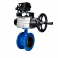 Затвор дисковый поворотный DN.ru WBV1331E-2W-F-H Ду50 Ру16 фланцевый, корпус - чугун GGG40, диск - нержавеющая сталь 304, уплотнение - EPDM, с пневмоприводом DN.ru PA-DA-105-1 и позиционером YT-1000RSN с обратной связью