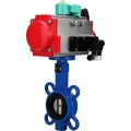 Затвор дисковый поворотный DN.ru WBV1413E-2W-Fb-H Ду40 Ру16, корпус - чугун GGG50, диск - чугун GGG40, уплотнение - EPDM, с пневмоприводом PA-SA-083, пневмораспределителем 4M310-08 220В NAMUR и магнитным переключателем ALS200D