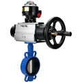 Затвор дисковый поворотный DN.ru WBV1413E-2W-Fb-H Ду150 Ру16, корпус - чугун GGG50, диск - чугун GGG40, уплотнение - EPDM, с пневмоприводом DN.ru PA-DA-105-1 двойного действия, с БКВ APL-510N-EX