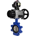 Затвор дисковый поворотный DN.ru WBV1616E-2W-Fb-H Ду125 Ру16 LUG корпус - чугун QT450, диск - чугун QT450, уплотнение - EPDM, с пневмоприводом DN.ru PA-DA-105-1, пневмораспределителем 4M310-08 24В и БКВ APL-510N EX