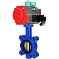 Затвор дисковый поворотный DN.ru WBV1616E-2W-Fb-H Ду80 Ру16 LUG межфланцевый, корпус - чугун QT450, диск - чугун QT450, уплотнение - EPDM, с пневмоприводом PA-SA-105, пневмораспределителем 4M310-08 24В NAMUR и магнитным переключателем ALS200D