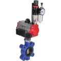 Затвор дисковый поворотный DN.ru WBV1616N-2W-Fb-H Ду50 Ру16 LUG корпус - чугун QT450, диск - чугун QT450, уплотнение - NBR, с пневмоприводом DN.ru PA-SA-083, пневмораспределителем 4М310-08 24В NAMUR и БПВ AFC2000