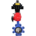 Затвор дисковый поворотный DN.ru WBV1616E-2W-Fb-H Ду80 Ру16 LUG корпус - чугун QT450, диск - чугун QT450, уплотнение - EPDM, с пневмоприводом DN.ru PA-DA-083, пневмораспределителем 4М310-08 220В NAMUR и БКВ APL-410N EX