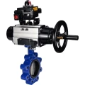 Затвор дисковый поворотный DN.ru WBV1631E-2W-Fb-H Ду150 Ру16 LUG корпус - чугун QT450, диск - нержавеющая сталь 304, уплотнение - EPDM, с пневмоприводом DN.ru PA-DA-105-1, пневмораспределителем 4М310-08 220В NAMUR и БКВ APL-410N EX