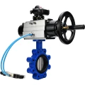 Затвор дисковый поворотный DN.ru WBV1631E-2W-Fb-H Ду125 Ру16 LUG корпус - чугун QT450, диск - нержавеющая сталь 304, уплотнение - EPDM, с пневмоприводом DN.ru PA-DA-105-1, пневмораспределителем 4V320-08 220В и БКВ APL-210N