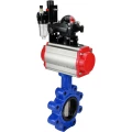 Затвор дисковый поворотный DN.ru WBV1631E-2W-Fb-H Ду100 Ру16 LUG корпус - чугун QT450, диск - нержавеющая сталь 304, уплотнение - EPDM, с пневмоприводом DN.ru PA-SA-130, пневмораспределителем 4М310-08 24В NAMUR, БКВ APL-210N и БПВ AFC2000