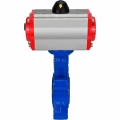 Затвор дисковый поворотный DN.ru WBV1631E-2W-Fb-H Ду50 Ру16 LUG корпус - чугун QT450, диск - нержавеющая сталь 304, уплотнение - EPDM, с пневмоприводом DN.ru PA-DA-065 и пневмораспределителем 4М310-08 220В NAMUR