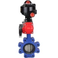Затвор дисковый поворотный DN.ru WBV1631N-2W-Fb-H Ду65 Ру16 LUG корпус - чугун QT450, диск - нержавеющая сталь 304, уплотнение - NBR, с пневмоприводом DN.ru PA-SA-105, пневмораспределителем 4M310-08 220В и БКВ APL-510N EX