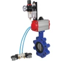 Затвор дисковый поворотный DN.ru WBV1631E-2W-Fb-H Ду80 Ру16 LUG корпус - чугун QT450, диск - нержавеющая сталь 304, уплотнение - EPDM, с пневмоприводом DN.ru PA-SA-105, пневмораспределителем 4V320-10 220В и БПВ AFC2000