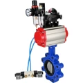 Затвор дисковый поворотный DN.ru WBV1631E-2W-Fb-H Ду65 Ру16 LUG корпус - чугун QT450, диск - нержавеющая сталь 304, уплотнение - EPDM, с пневмоприводом DN.ru PA-SA-105, пневмораспределителем 4V320-08 220В, БКВ APL-210N и БПВ AFC2000