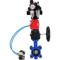 Затвор дисковый поворотный DN.ru WBV1631E-2W-Fb-H Ду65 Ру16 LUG корпус - чугун QT450, диск - нержавеющая сталь 304, EPDM, с пневмоприводом DN.ru PA-DA-065, пневмораспределителем 4V320-10 220В, БКВ APL-410N EX, редуктором MON1-250-T26-ISO и БПВ AFC2000