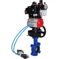 Затвор дисковый поворотный DN.ru WBV1631N-2W-Fb-H Ду65 Ру16 LUG корпус - чугун QT450, диск - нержавеющая сталь 304, NBR, с пневмоприводом DN.ru PA-DA-065, пневмораспределителем 4V320-08 220В, БКВ APL-410N EX, редуктором MON1-250-T26-ISO и БПВ AFC2000