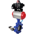 Затвор дисковый поворотный DN.ru WBV1631E-2W-Fb-H Ду65 Ру16 LUG корпус - чугун QT450, диск - нержавеющая сталь 304, уплотнение - EPDM, с пневмоприводом DN.ru PA-SA-105, пневмораспределителем 4V320-08 220В и БКВ APL-410N EX