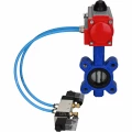 Затвор дисковый поворотный DN.ru WBV1631N-2W-Fb-H Ду50 Ру16 LUG корпус - чугун QT450, диск - нержавеющая сталь 304, уплотнение - NBR, с пневмоприводом DN.ru PA-DA-065 и пневмораспределителем 4V320-10 220В