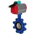 Затвор дисковый поворотный DN.ru WBV1631E-2W-Fb-H Ду50 Ру16 LUG корпус - чугун QT450, диск - нержавеющая сталь 304, уплотнение - EPDM, с пневмоприводом PA-DA-065 и магнитным переключателем ALS200D