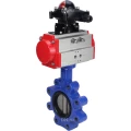 Затвор дисковый поворотный DN.ru WBV1631E-2W-Fb-H Ду80 Ру16 LUG корпус - чугун QT450, диск - нержавеющая сталь 304, уплотнение - EPDM, с пневмоприводом DN.ru PA-DA-083 и БКВ APL-210N