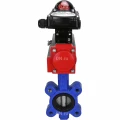 Затвор дисковый поворотный DN.ru WBV1631N-2W-Fb-H Ду50 Ру16 LUG корпус - чугун QT450, диск - нержавеющая сталь 304, уплотнение - NBR, с пневмоприводом DN.ru PA-DA-065 и БКВ APL-210N