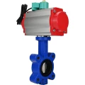 Затвор дисковый поворотный DN.ru WBV1631E-2W-Fb-H Ду65 Ру16 LUG межфланцевый, корпус - чугун QT450, диск - нержав.сталь AISI 304, уплотнение - EPDM, с пневмоприводом PA-SA-105, пневмораспределителем 4M310-08 24В NAMUR и магнитным переключателем ALS200D