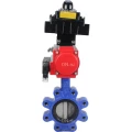 Затвор дисковый поворотный DN.ru WBV1631E-2W-Fb-H Ду100 Ру16 LUG корпус - чугун QT450, диск - нержавеющая сталь 304, уплотнение - EPDM, с пневмоприводом DN.ru PA-DA-083, пневмораспределителем 4М310-08 220В NAMUR и БКВ APL-410N EX