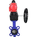 Затвор дисковый поворотный для абразивных сред DN.ru WBV1632E-2W-Fb-H Ду40 Ру16, корпус - чугун QT450, диск - нержавеющая сталь 316L, EPDM, пневмоприводом PA-DA-052 и ручным дублером DN.ru MON1-250-T26-ISO