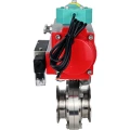 Затвор дисковый поворотный кламповый DN.ru WBV3131E-2W-C-H Ду100 Ру10 корпус - пищевая нержавеющая сталь 304, уплотнение - EPDM, с пневмоприводом PA-DA-052, пневмораспределителем 4M310-08 24В и магнитным переключателем ALS200D