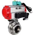 Затвор дисковый поворотный кламповый DN.ru WBV3131E-2W-C-H Ду80 Ру10 корпус - пищевая нержавеющая сталь 304, уплотнение - EPDM, с пневмоприводом PA-DA-052, пневмораспределителем 4M310-08 24В и магнитным переключателем ALS200D
