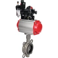 Затвор дисковый поворотный DN.ru WBV3131V-2W-Fb-H Ду100 Ру16, корпус - нержавеющая сталь 304, диск - нержавеющая сталь 304, уплотнение - VITON, с пневмоприводом DN.ru PA-DA-083, пневмораспределителем 4М310-08 24В NAMUR, БКВ APL-210N и БПВ AFC2000