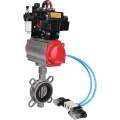 Затвор дисковый поворотный DN.ru WBV3131E-2W-Fb-H Ду65 Ру16, корпус - нержавеющая сталь 304, диск - нержавеющая сталь 304, уплотнение - EPDM, с пневмоприводом DN.ru DN.ru PA-SA-105, пневмораспределителем 4V320-08 220В, БКВ APL-410N EX и БПВ AFC2000
