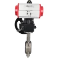 Затвор дисковый поворотный DN.ru WBV3131E-2W-Fb-H Ду50 Ру16, корпус - нержавеющая сталь 304, диск - нержавеющая сталь 304, уплотнение - EPDM, с пневмоприводом DN.ru PA-DA-065 и ручным дублером DN.ru MON1-250-T26-ISO