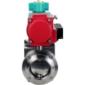 Затвор дисковый поворотный DN.ru WBV3131S-2W-W-H Ду100 Ру10 под приварку, пищевая нержавеющая сталь 304, уплотнение - Silicon, с пневмоприводом PA-DA-052, пневмораспределителем 4M310-08 24В и магнитным переключателем ALS200D