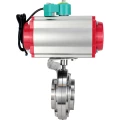 Затвор дисковый поворотный DN.ru WBV3131S-2W-W-H Ду32 Ру10 под приварку, пищевая нержавеющая сталь 304, уплотнение - Silicon, с пневмоприводом PA-DA-052, пневмораспределителем 4M310-08 24В и магнитным переключателем ALS200D