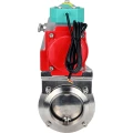 Затвор дисковый поворотный DN.ru WBV3131E-2W-W-H Ду100 Ру10 под приварку, пищевая нержавеющая сталь 304, уплотнение - EPDM, с пневмоприводом PA-DA-052 и магнитным переключателем ALS200D