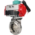 Затвор дисковый поворотный DN.ru WBV3131E-2W-W-H Ду15 Ру10 под приварку, корпус - пищевая нержавеющая сталь 304, уплотнение - EPDM, с пневмоприводом PA-SA-065, пневмораспределителем 4M310-08 24В NAMUR и магнитным переключателем ALS200D