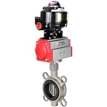 Затвор дисковый поворотный DN.ru WBV3131E-2W-Fb-H Ду50 Ру16, корпус - нержавеющая сталь 304, диск - нержавеющая сталь 304, уплотнение - EPDM, с пневмоприводом DN.ru PA-SA-083 и БКВ DN.ru APL-510N EX