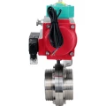 Затвор дисковый поворотный DN.ru WBV3131S-2W-T-H Ду50 Ру10 резьбовой, пищевая нержавеющая сталь 304, уплотнение - Silicon, с пневмоприводом PA-DA-052, пневмораспределителем 4M310-08 24В и магнитным переключателем ALS200D