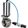 Затвор дисковый поворотный DN.ru WBV3131S-2W-T-H Ду100 Ру10 резьбовой, пищевая нержавеющая сталь 304, уплотнение – Silicon, с пневмоприводом DN.ru PA-SA-85 и пневмораспределителем DN.ru 4V320-10 220В Затвор дисковый поворотный DN.ru WBV3131S-2W-T-H Ду100 Ру10 резьбовой, пищевая нержавеющая сталь 304, уплотнение – Silicon, с пневмоприводом DN.ru PA-SA-85 и пневмораспределителем DN.ru 4V320-10 220В
