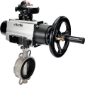 Затвор дисковый поворотный DN.ru WBV3131V-2W-Fb-H Ду150 Ру16 межфланцевый, корпус - нержавеющая сталь 304, диск - нержавеющая сталь 304, уплотнение - VITON, с пневмоприводом PA-DA-105-1, пневмораспределителем 4M310-08 24В NAMUR и БКВ APL-210N