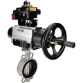 Затвор дисковый поворотный DN.ru WBV3131V-2W-Fb-H Ду150 Ру16 межфланцевый, корпус - нержавеющая сталь 304, диск - нержавеющая сталь 304, уплотнение - VITON, с пневмоприводом PA-DA-105-1, пневмораспределителем 4M310-08 24В NAMUR и БКВ APL-410N EX