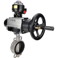Затвор дисковый поворотный DN.ru WBV3131V-2W-Fb-H Ду150 Ру16 межфланцевый, корпус - нержавеющая сталь 304, диск - нержавеющая сталь 304, уплотнение - VITON, с пневмоприводом PA-DA-105-1, пневмораспределителем 4M310-08 220В NAMUR и БКВ APL-510N EX