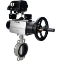 Затвор дисковый поворотный DN.ru WBV3131V-2W-Fb-H Ду150 Ру16 межфланцевый, корпус - нержавеющая сталь 304, диск - нержавеющая сталь 304, уплотнение - VITON, с пневмоприводом PA-DA-105-1 и позиционером YT-1000RSN без обратной связи