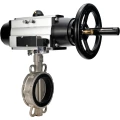 Затвор дисковый поворотный DN.ru WBV3232E-2W-Fb-H Ду150 Ру16, корпус - нержавеющая сталь 316L, диск - нержавеющая сталь 316L, уплотнение - EPDM, с пневмоприводом PA-DA-105-1 двойного действия, пневмораспределителем 4М310-08 220В NAMUR