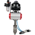 Затвор дисковый поворотный DN.ru WBV3232P-2W-Fb-H Ду40 Ру16, корпус - нержавеющая сталь 316L, диск - нержавеющая сталь 316L, PTFE, с пневмоприводом PA-DA-083 двойного действия, с пневмораспределителем 4V320-08 220В, с БКВ APL-510N EX, с БПВ AFC2000