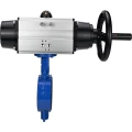 Затвор дисковый поворотный DN.ru WBV3432N-2W-Fb-H Ду150 Ру16, межфланцевый, корпус - углеродистая сталь WCB, диск - нержавеющая сталь 316L, уплотнение - NBR, с пневмоприводом PA-DA-105-1