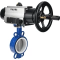 Затвор дисковый поворотный DN.ru WBV3432P-2W-Fb-H Ду100 Ру16, корпус - углеродистая сталь WCB, диск - нержавеющая сталь 316L, уплотнение - PTFE, с пневмоприводом PA-DA-105-1 двойного действия, пневмораспределителем 4М310-08 220В NAMUR