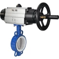 Затвор дисковый поворотный DN.ru WBV3432P-2W-Fb-H Ду125 Ру16, межфланцевый, корпус - углеродистая сталь WCB, диск - нержавеющая сталь 316L, уплотнение - PTFE, с пневмоприводом PA-DA-105-1